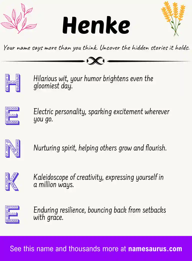 Acrostic poem about Henke.