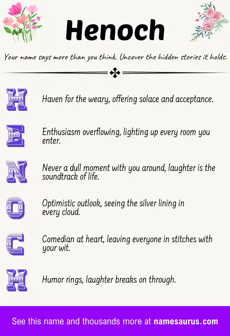 Acrostic poem about Henoch.