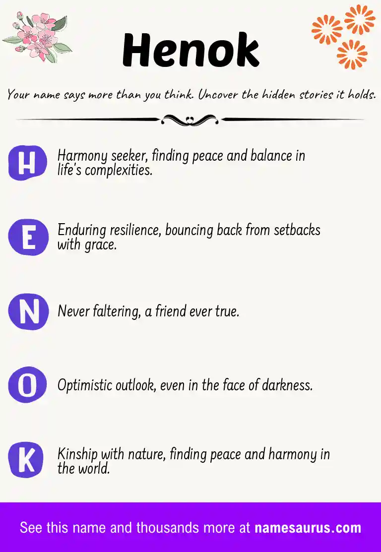 Acrostic poem about Henok.