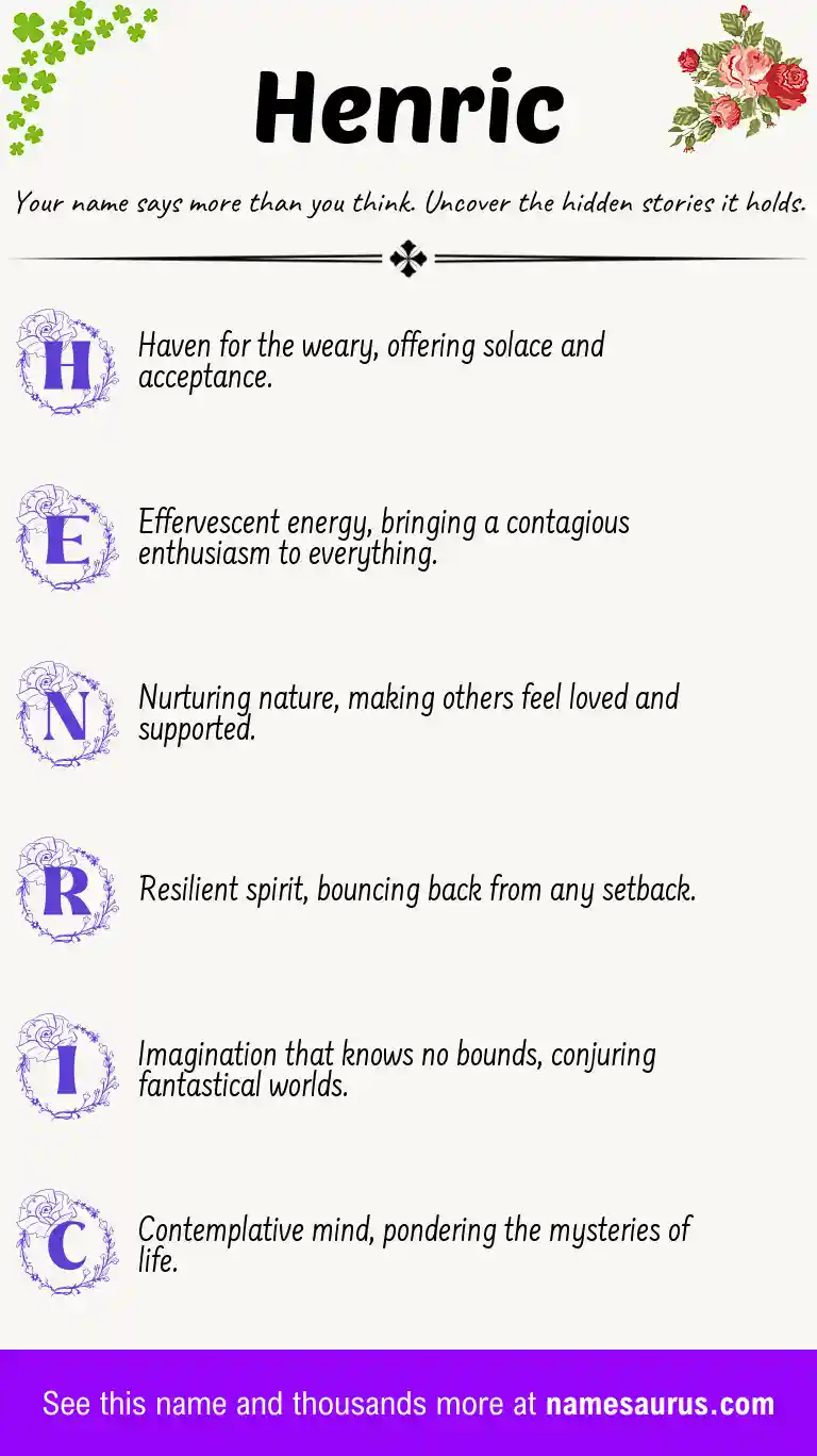 Acrostic poem about Henric.