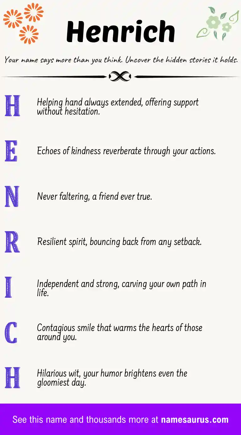 Acrostic poem about Henrich.