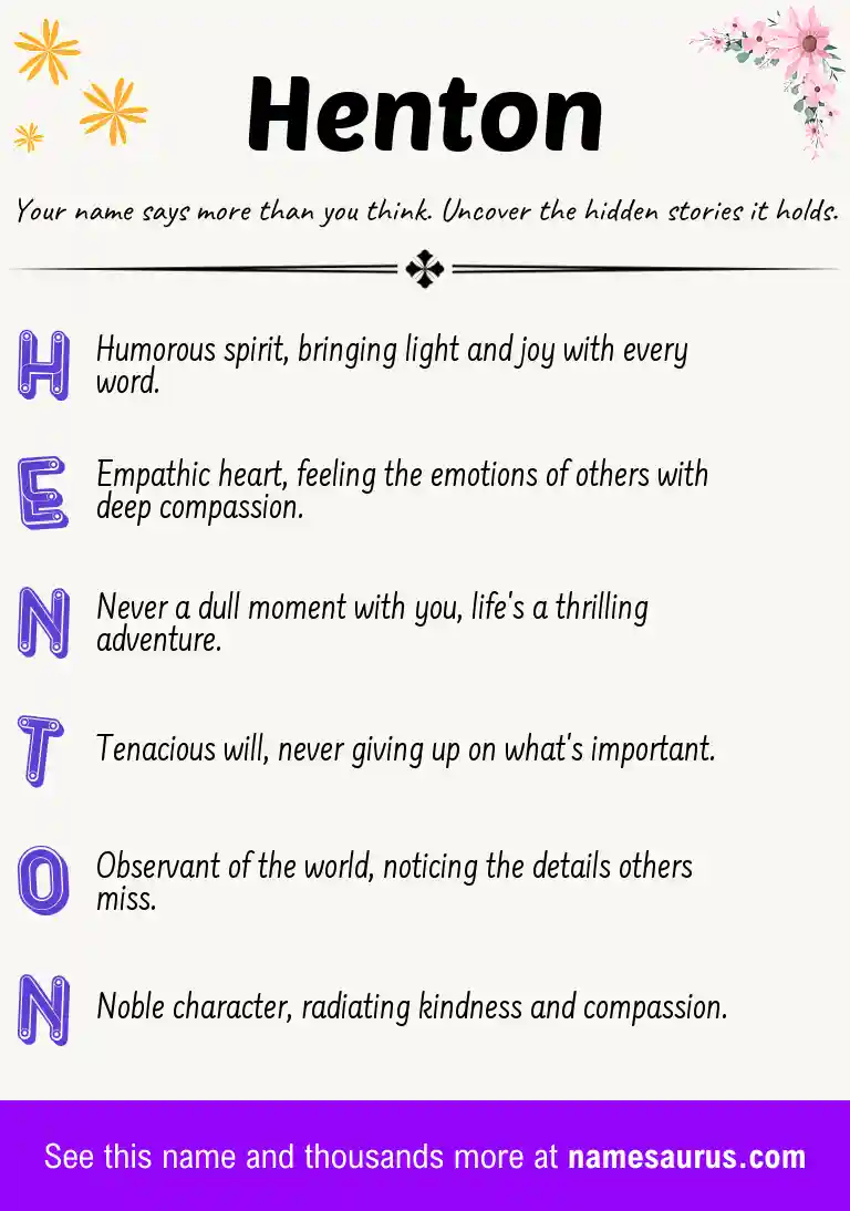 Acrostic poem about Henton.