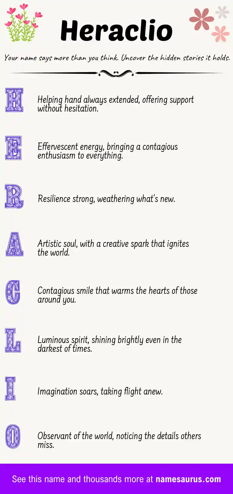 Acrostic poem about Heraclio.