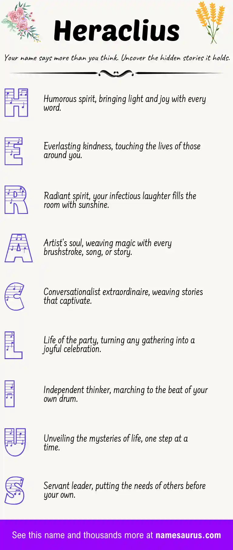 Acrostic poem about Heraclius.