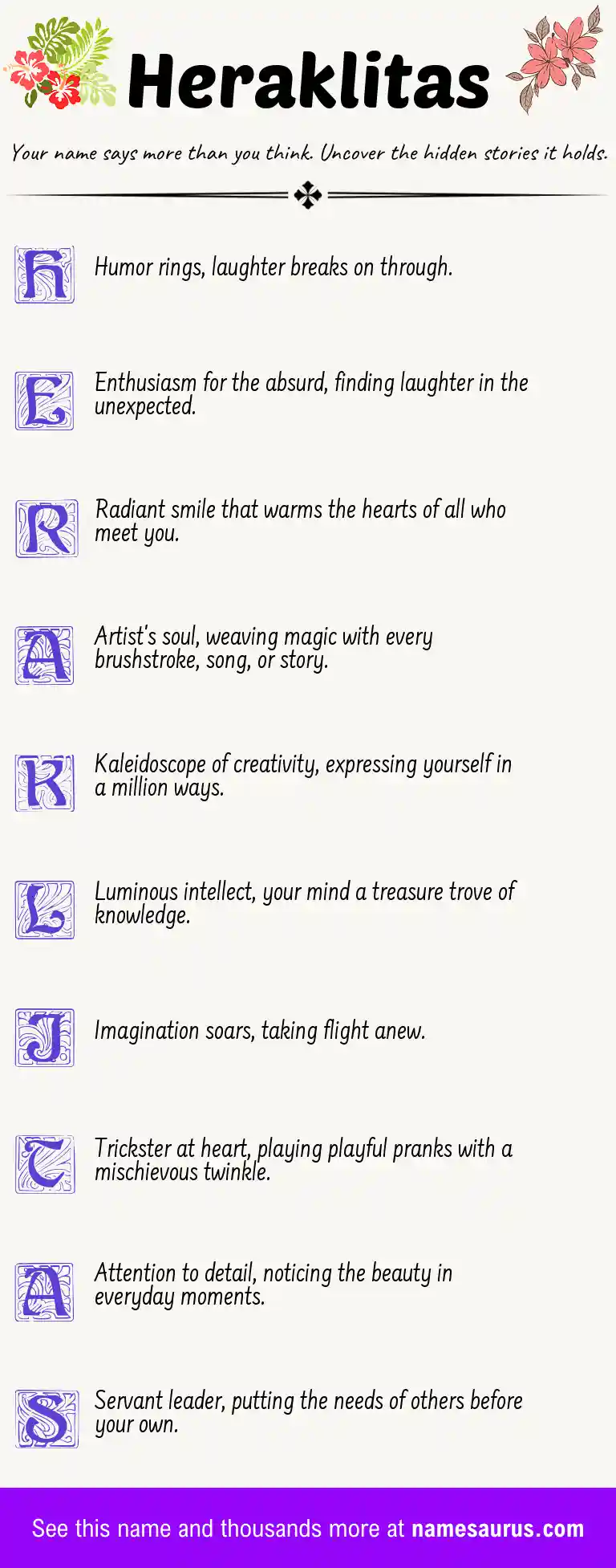 Acrostic poem about Heraklitas.