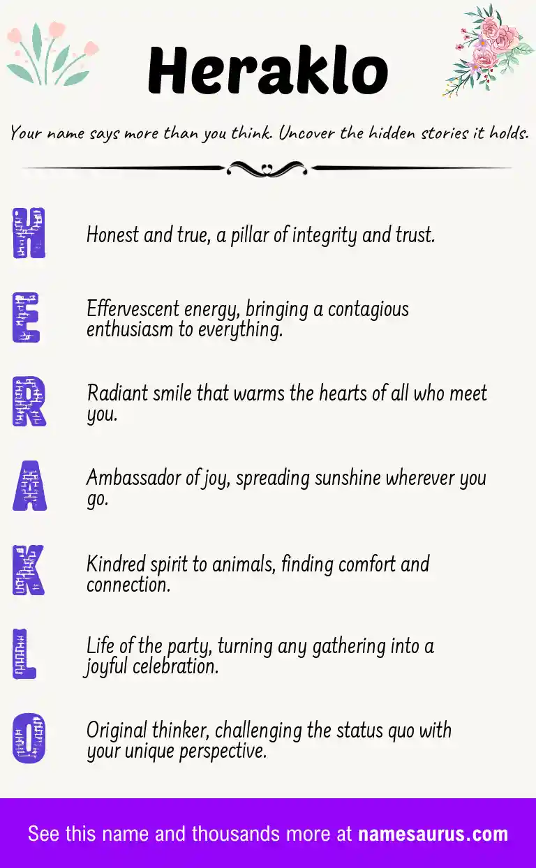 Acrostic poem about Heraklo.