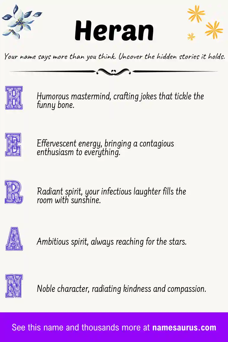 Acrostic poem about Heran.