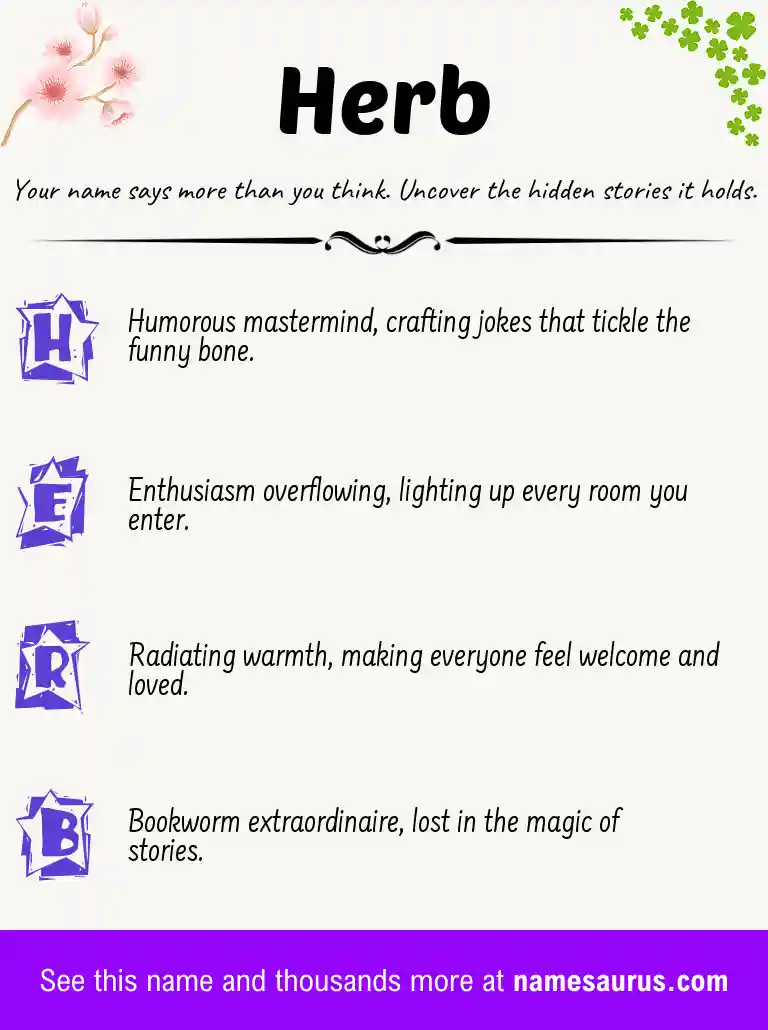 Acrostic poem about Herb.