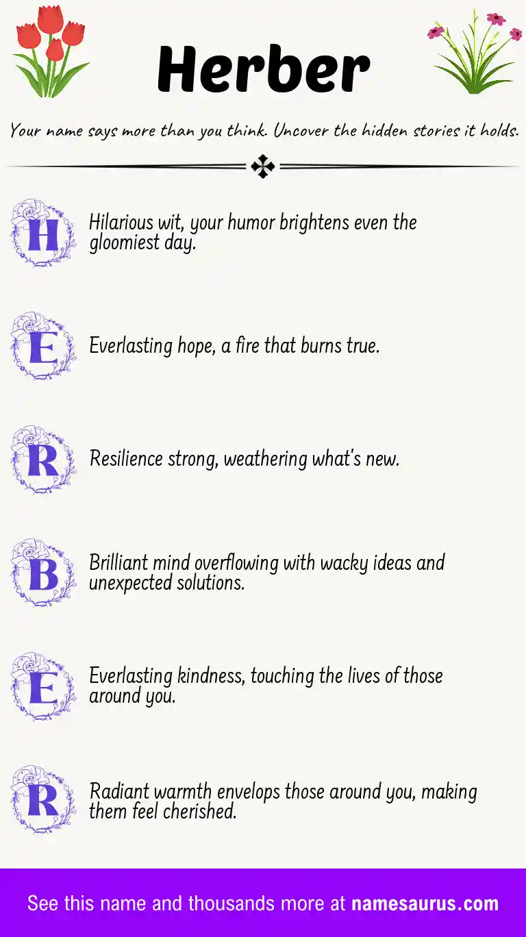 Acrostic poem about Herber.