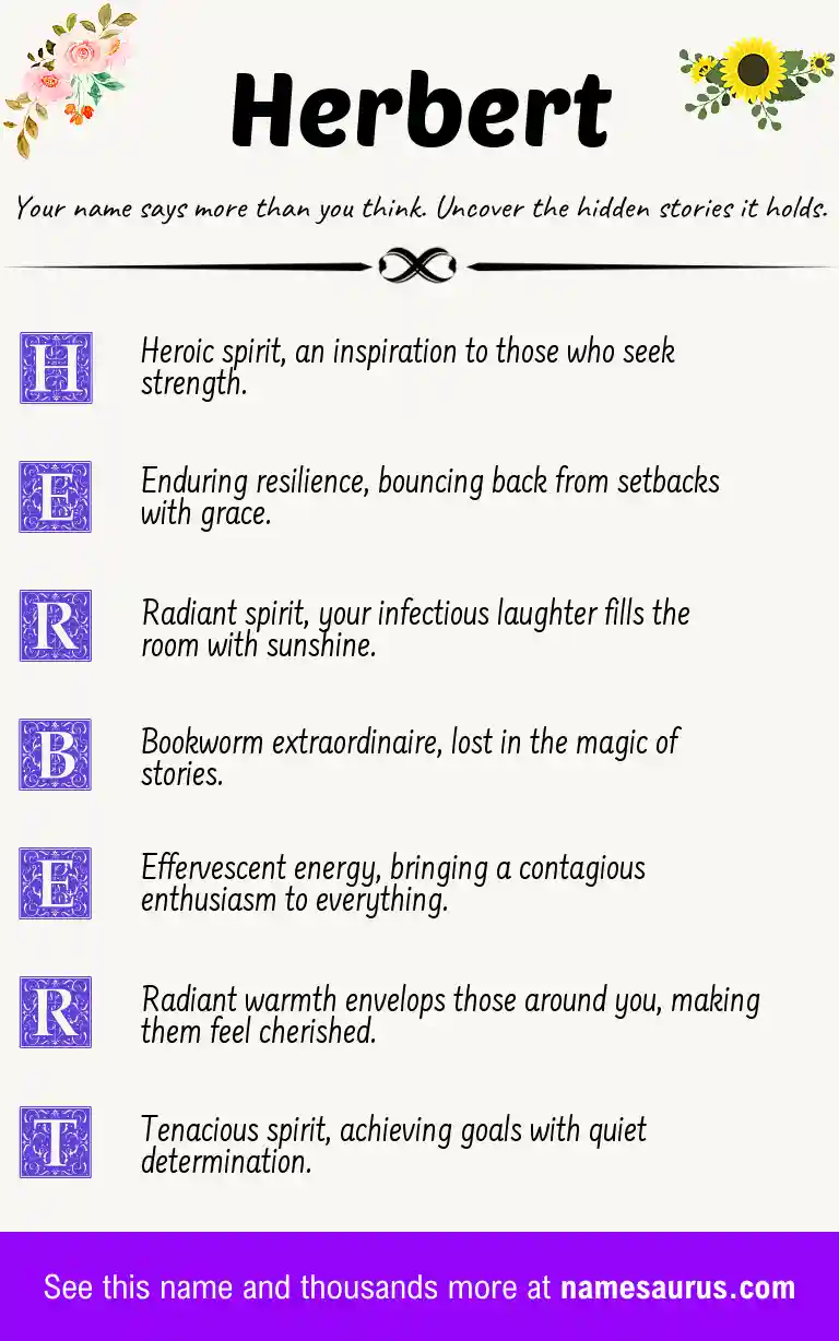 Acrostic poem about Herbert.