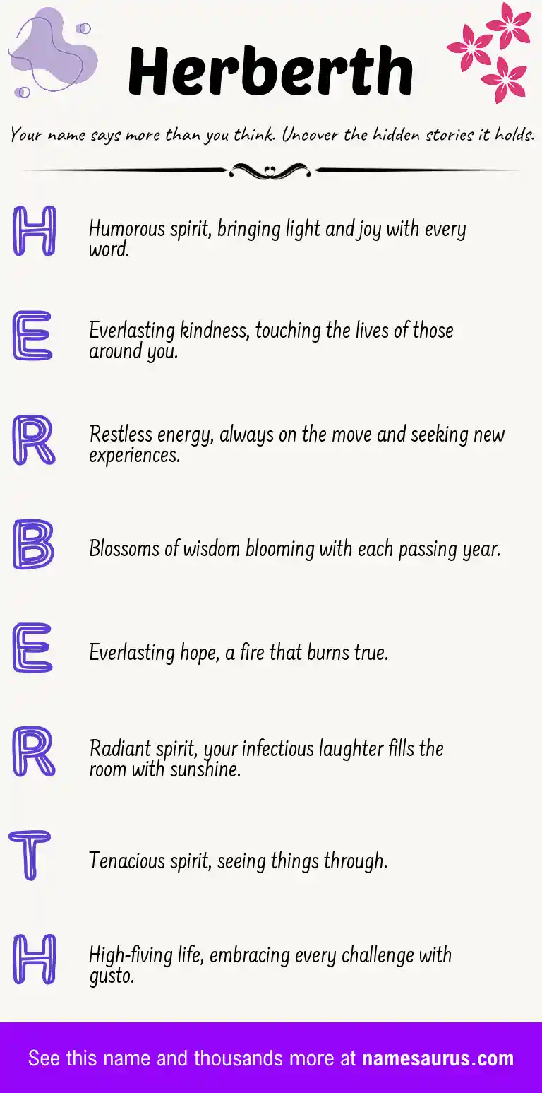 Acrostic poem about Herberth.