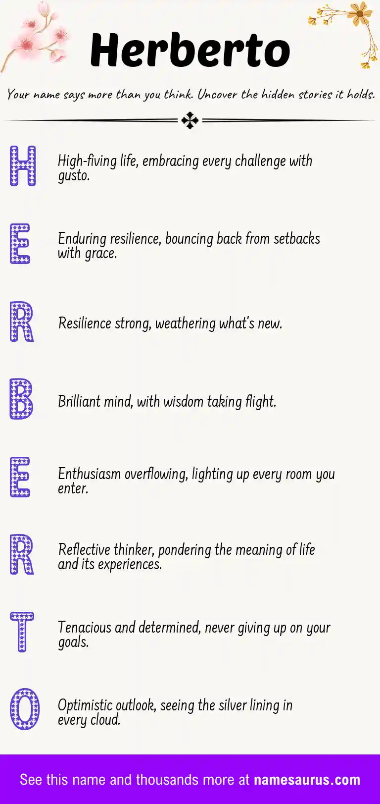 Acrostic poem about Herberto.