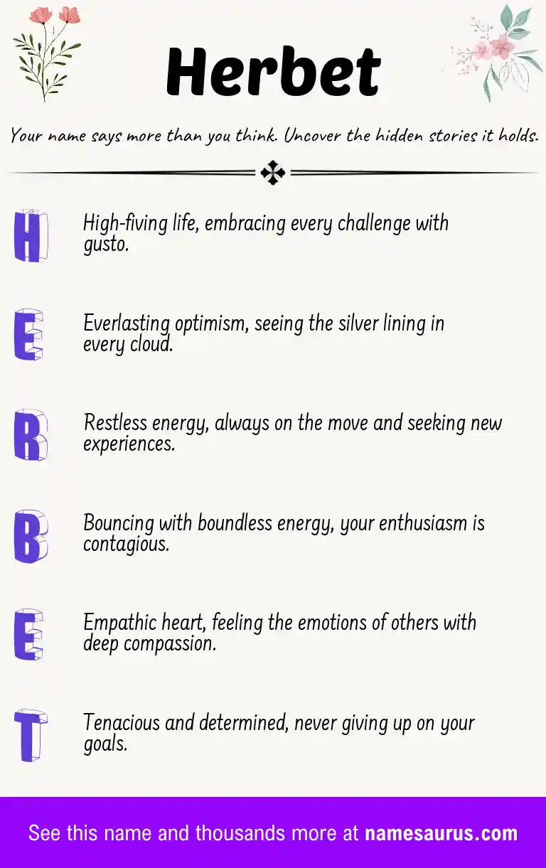 Acrostic poem about Herbet.
