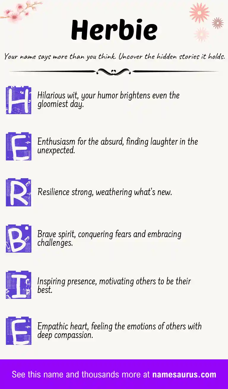 Acrostic poem about Herbie.