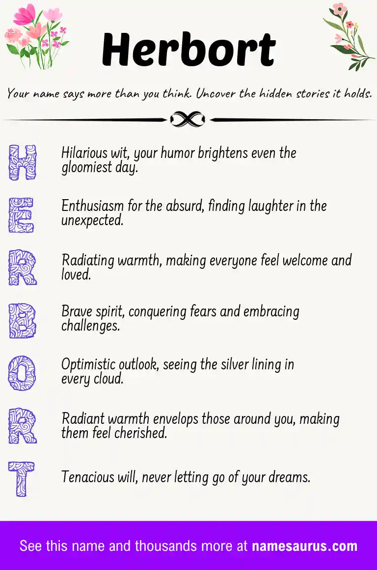 Acrostic poem about Herbort.