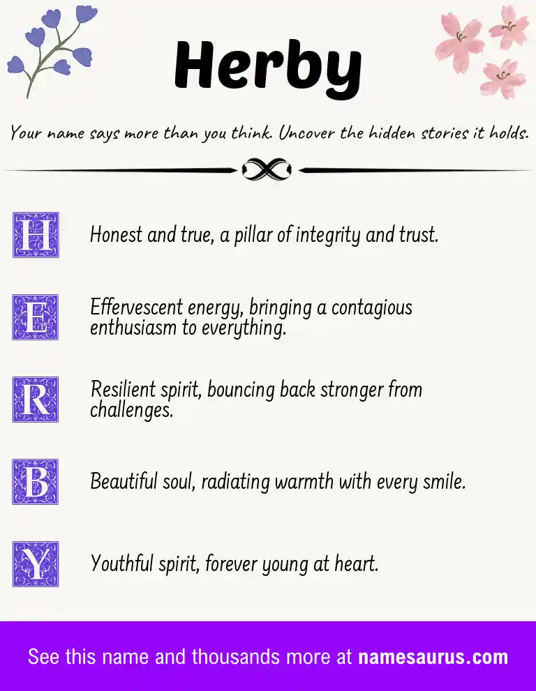 Acrostic poem about Herby.