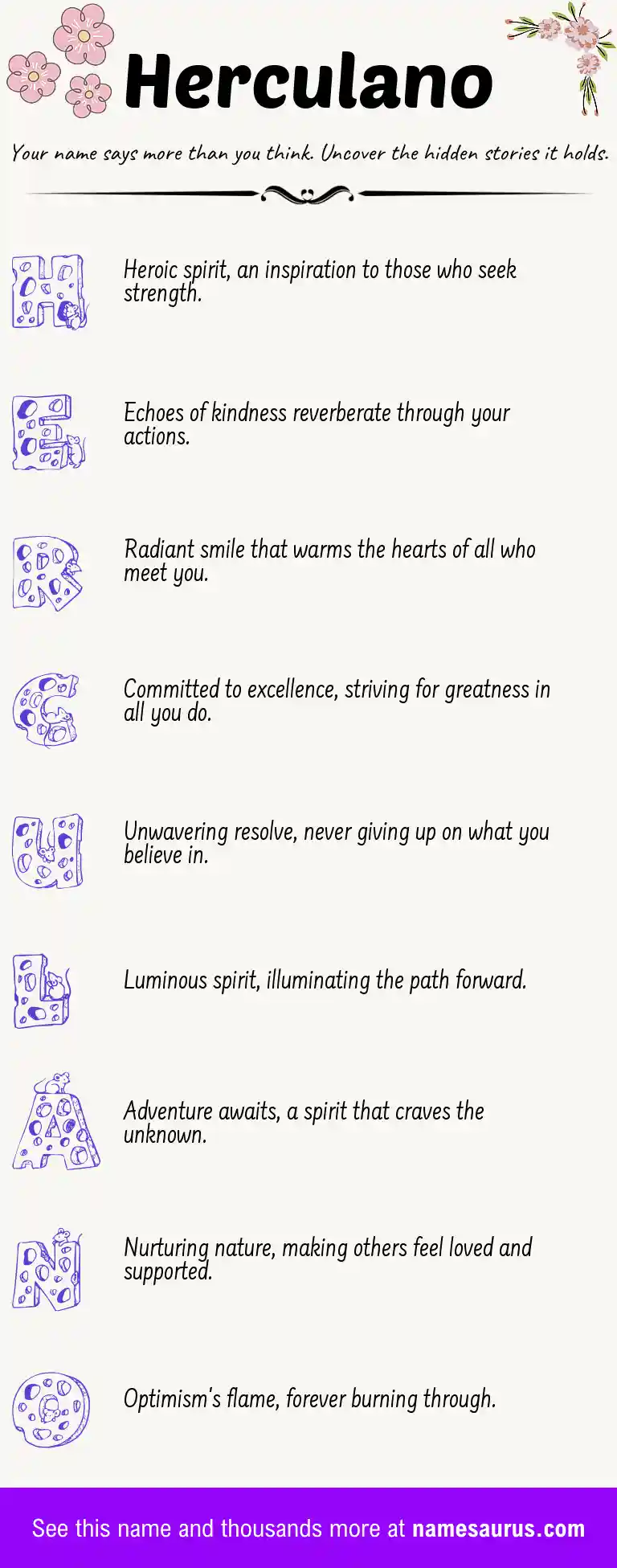 Acrostic poem about Herculano.