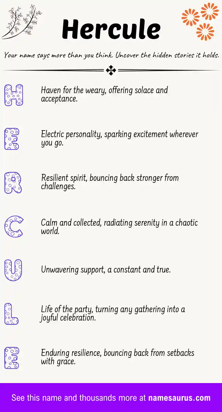 Acrostic poem about Hercule.