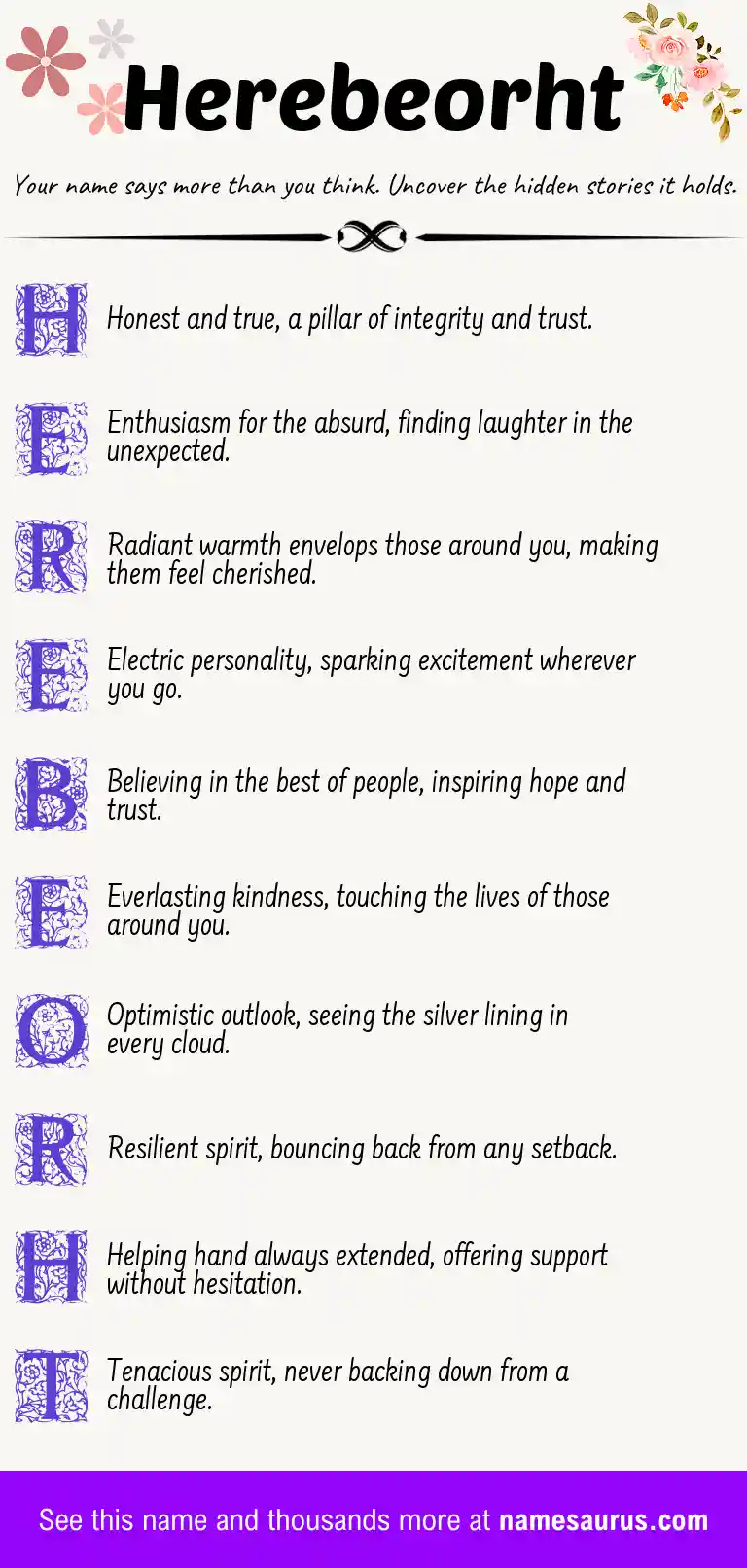 Acrostic poem about Herebeorht.
