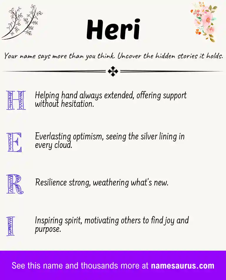 Acrostic poem about Heri.
