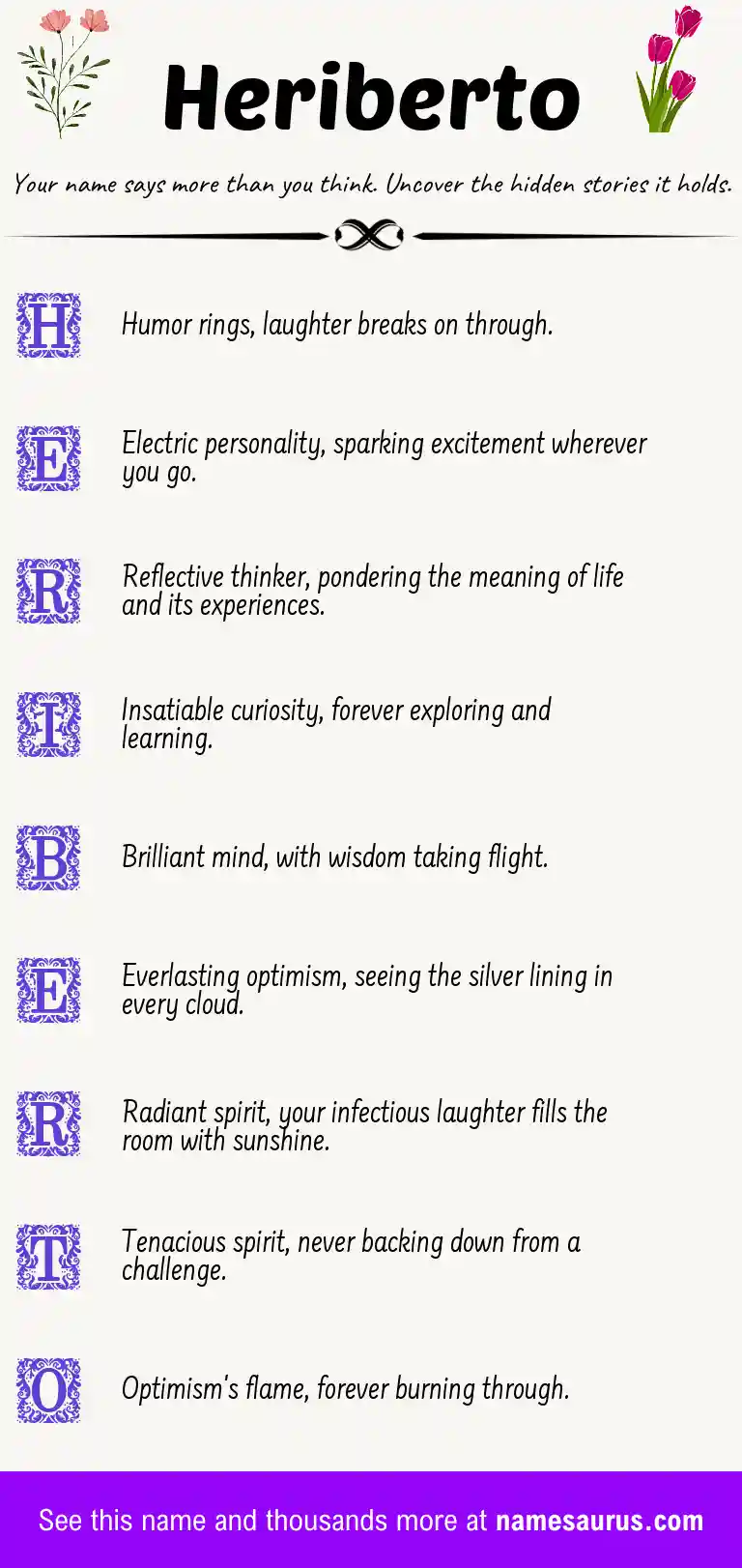 Acrostic poem about Heriberto.