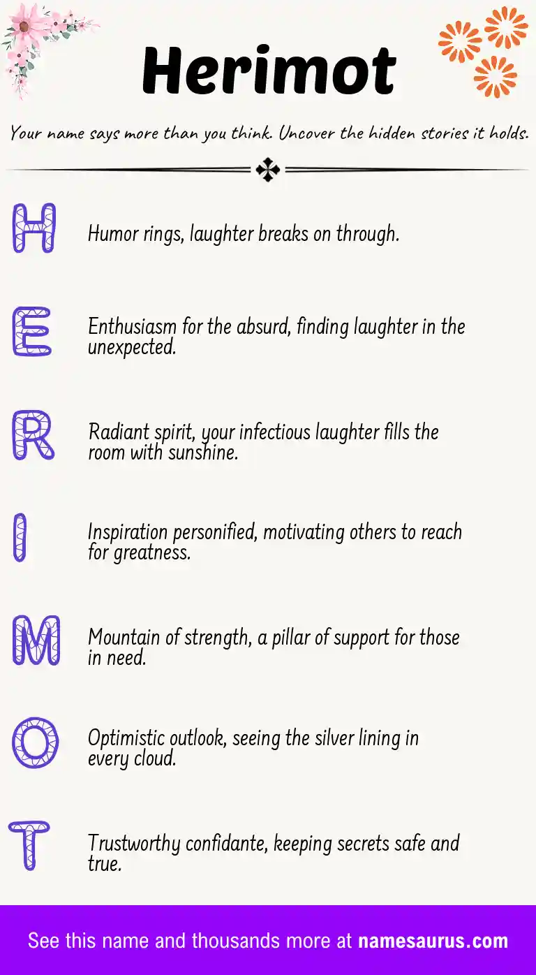 Acrostic poem about Herimot.