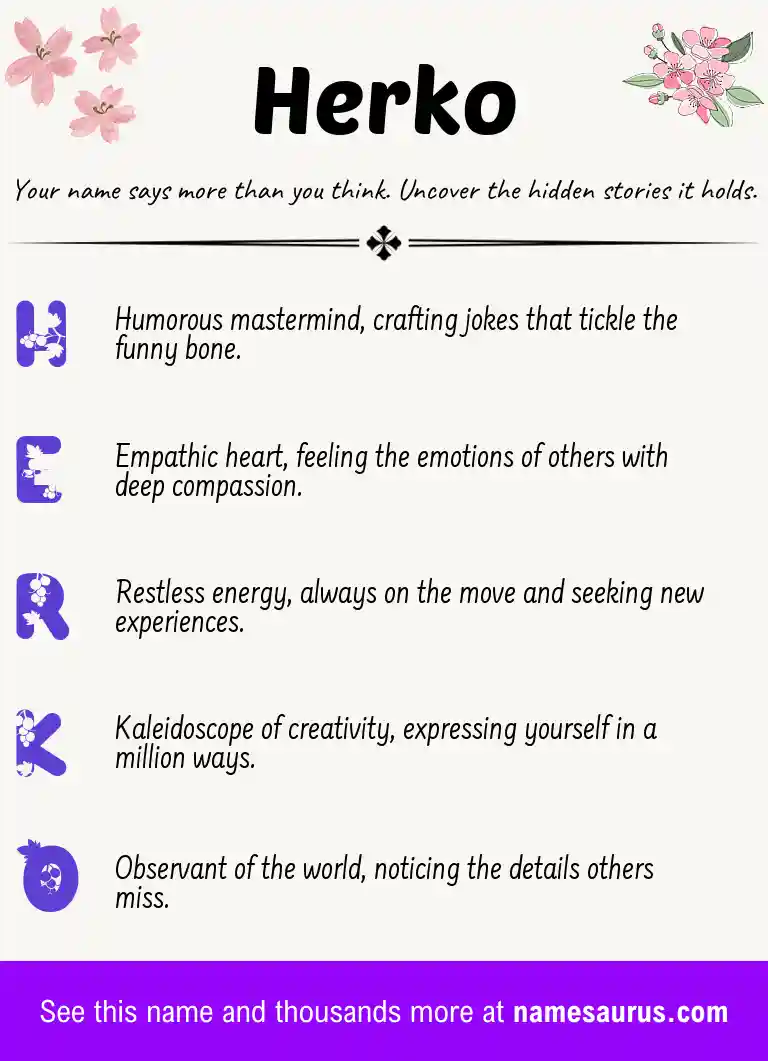 Acrostic poem about Herko.