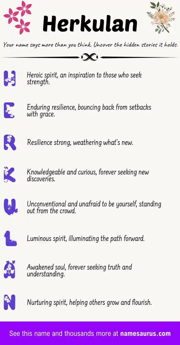 Acrostic poem about Herkulan.