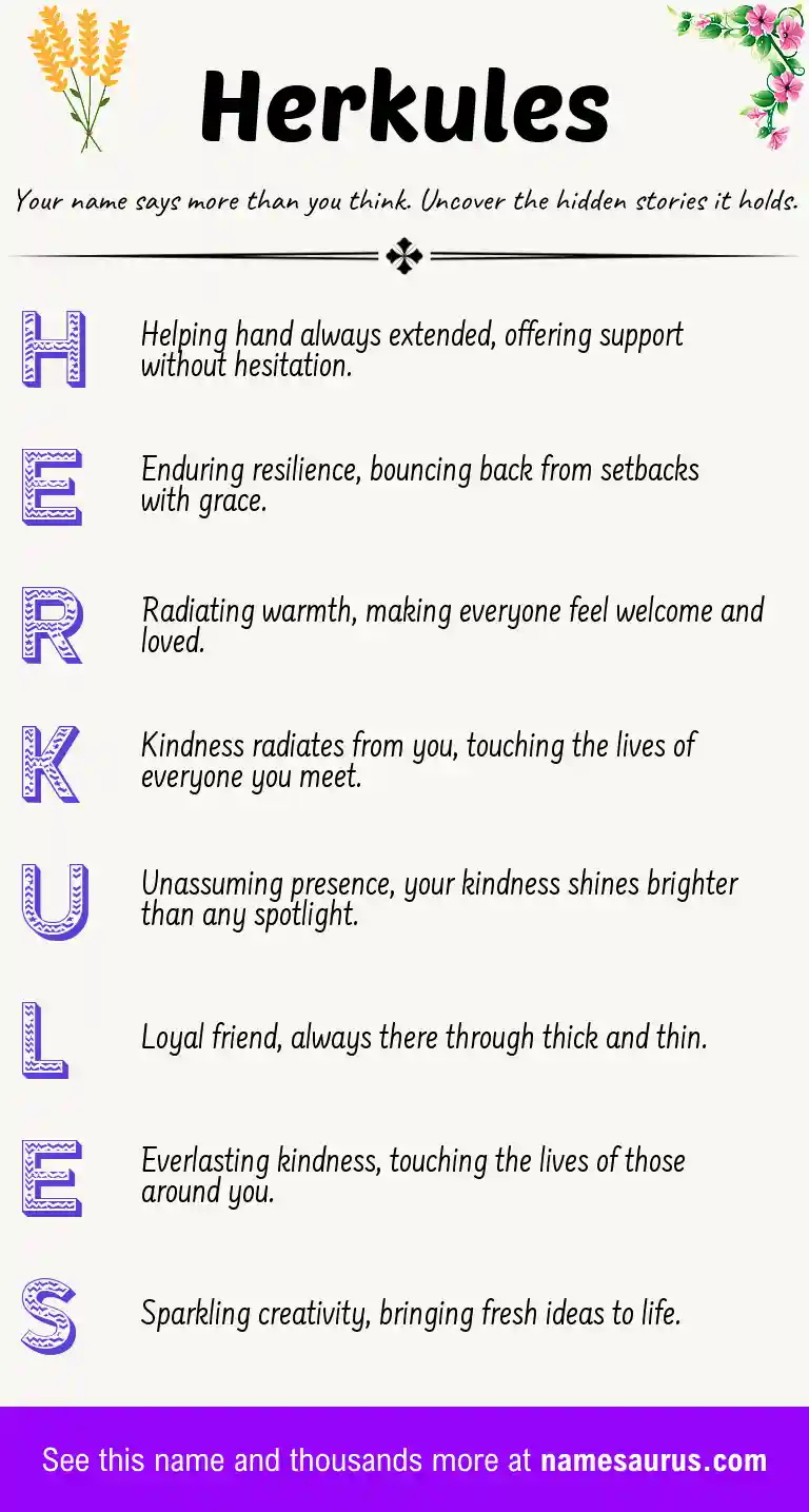 Acrostic poem about Herkules.