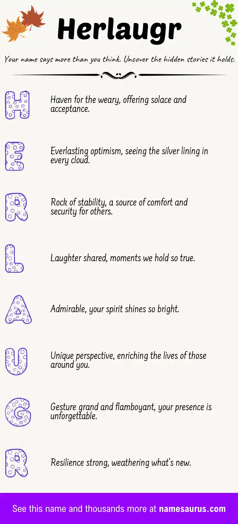 Acrostic poem about Herlaugr.