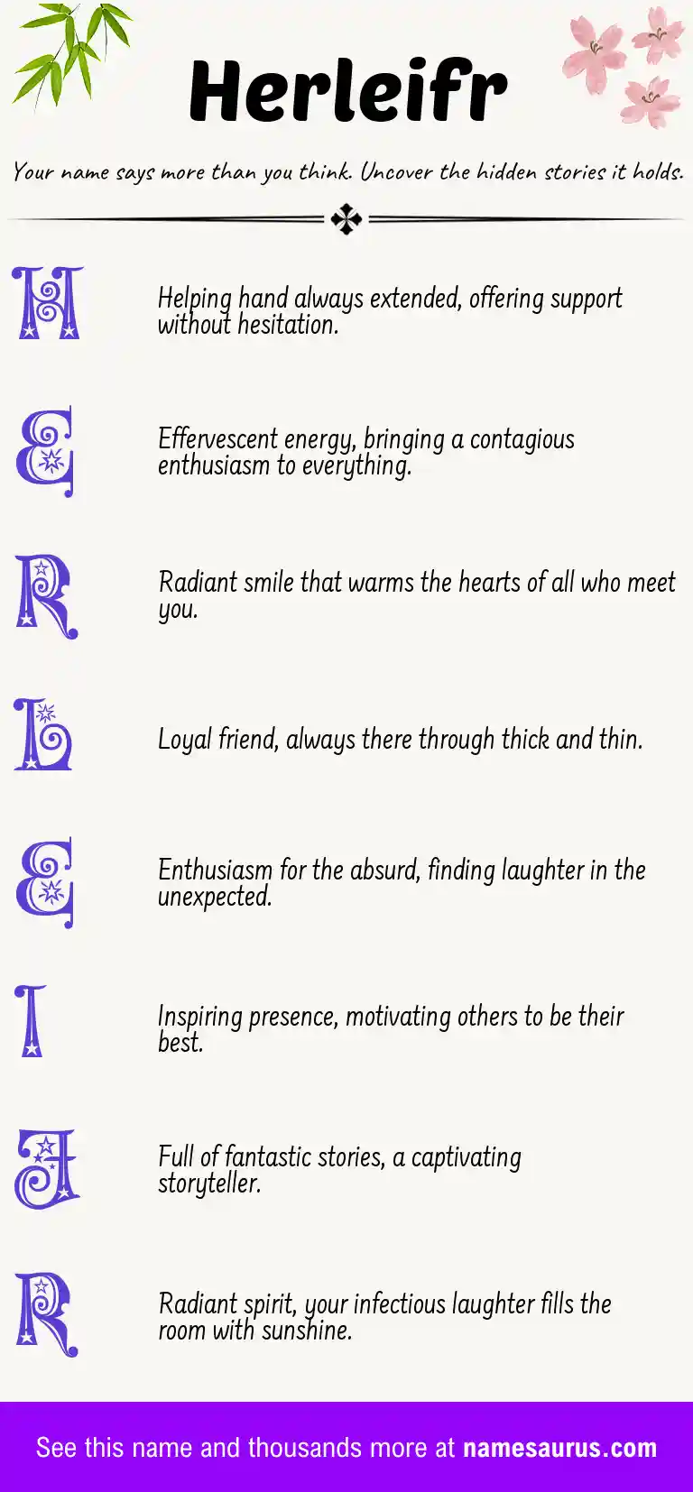 Acrostic poem about Herleifr.