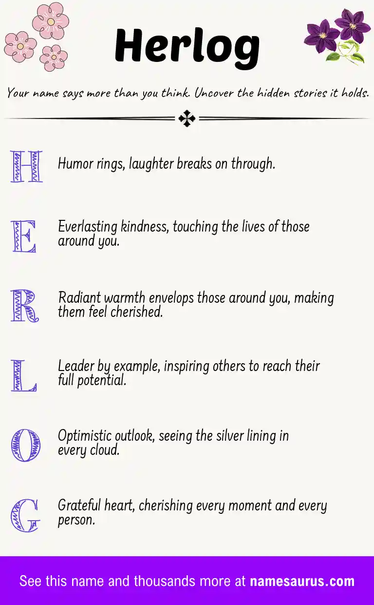 Acrostic poem about Herlog.