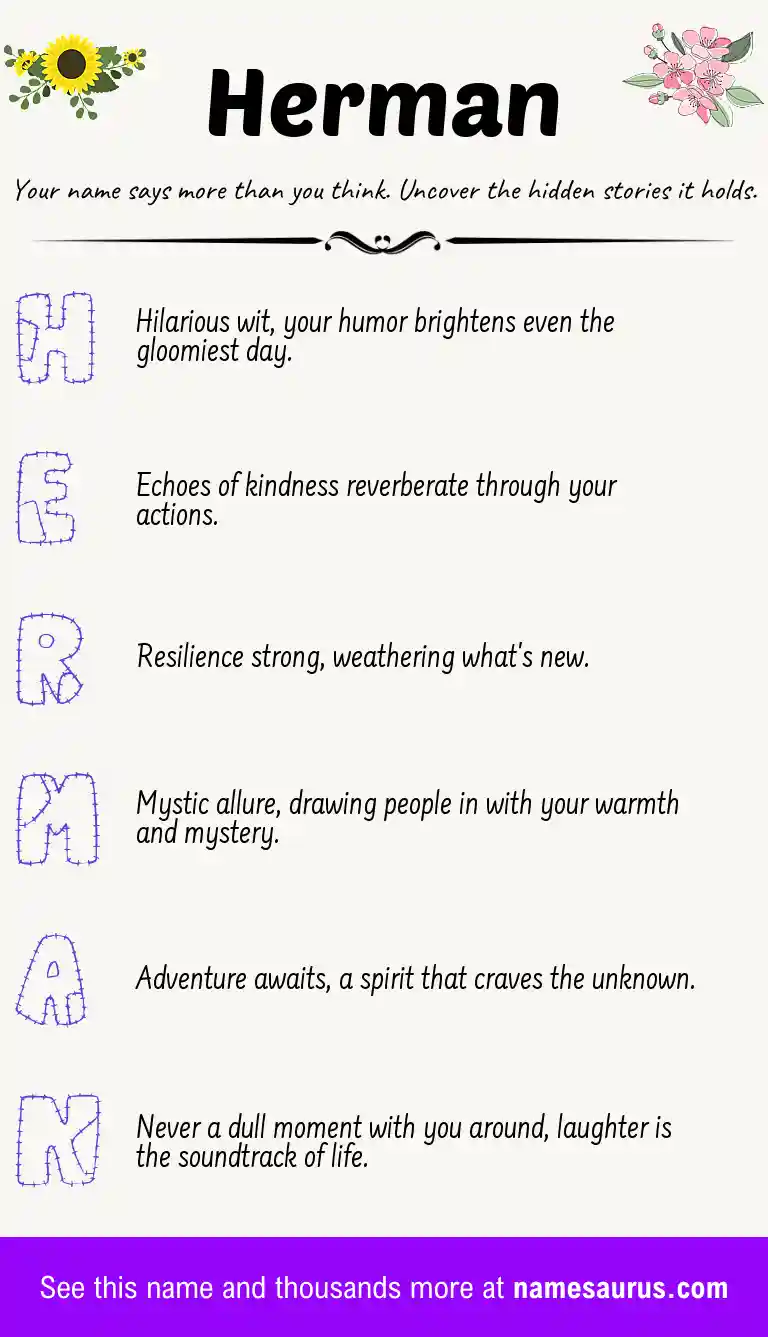 Acrostic poem about Herman.