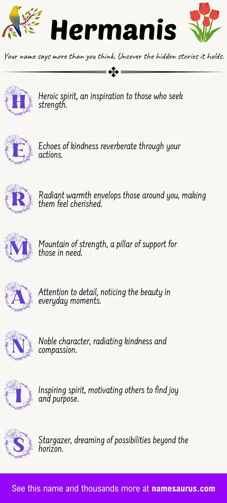Acrostic poem about Hermanis.