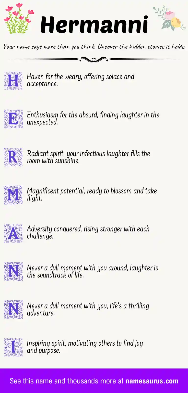 Acrostic poem about Hermanni.
