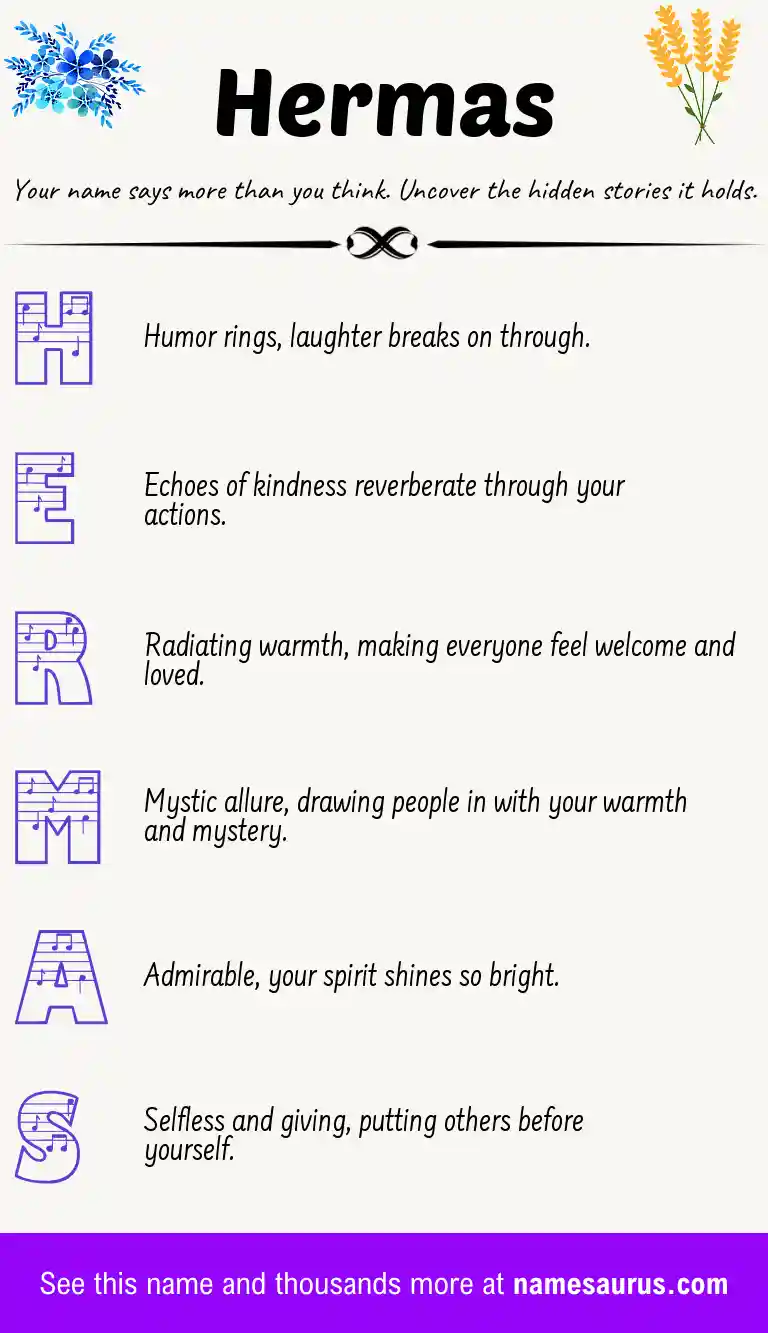 Acrostic poem about Hermas.