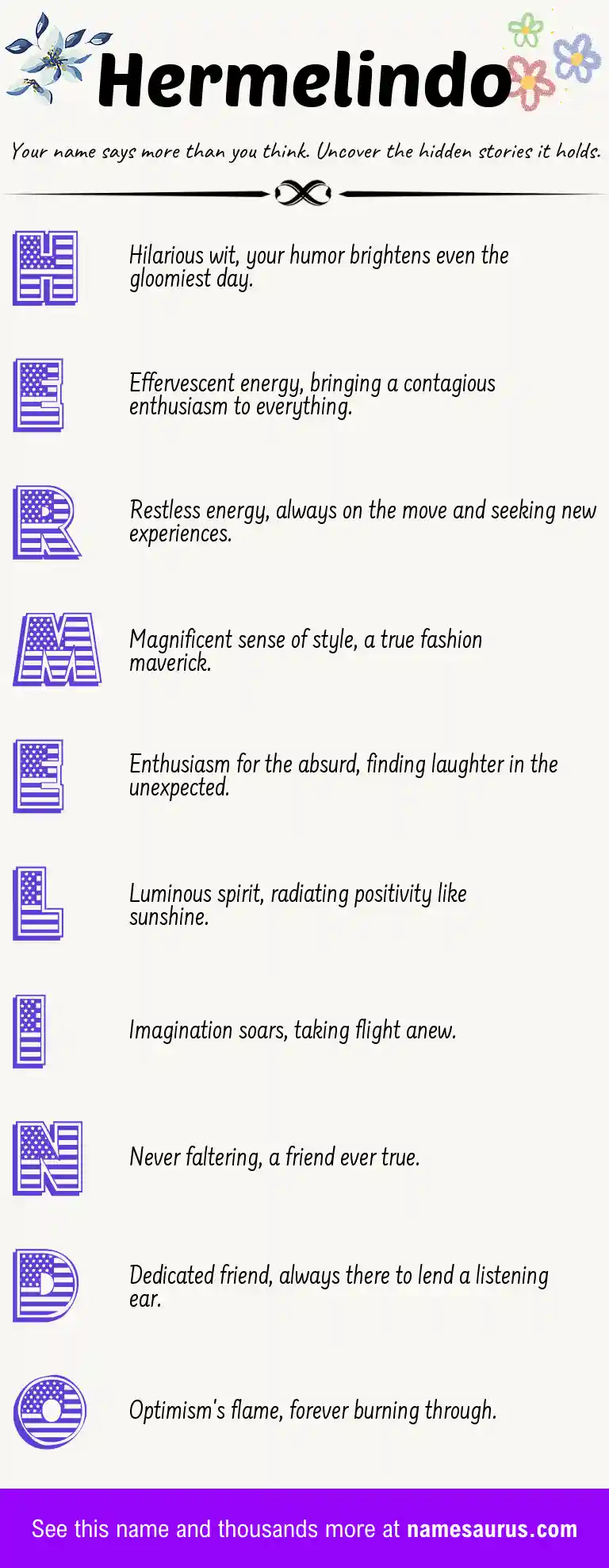 Acrostic poem about Hermelindo.