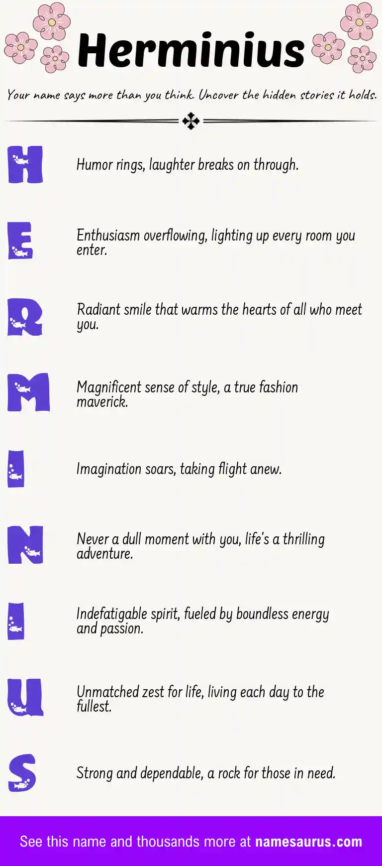 Acrostic poem about Herminius.