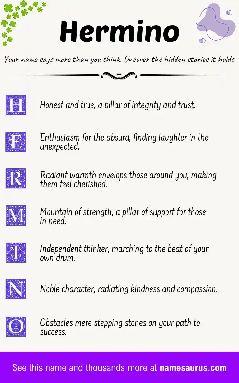 Acrostic poem about Hermino.