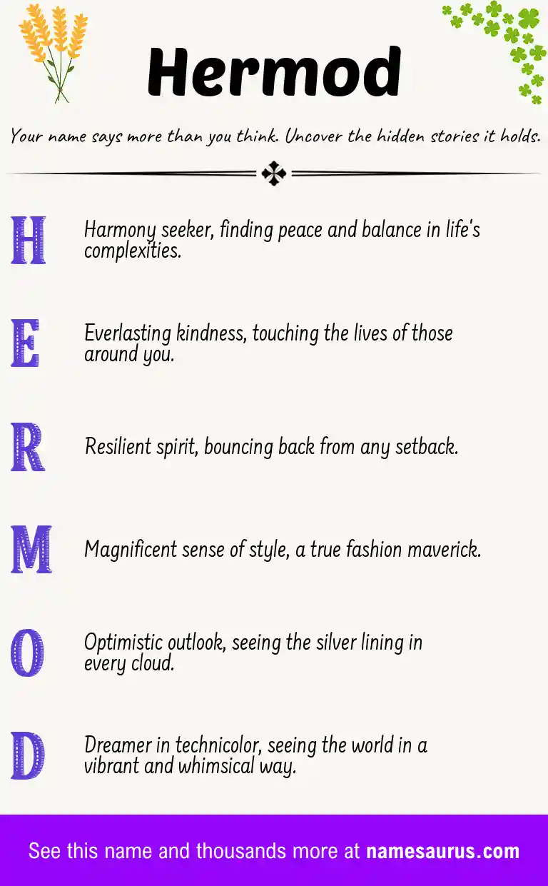 Acrostic poem about Hermod.