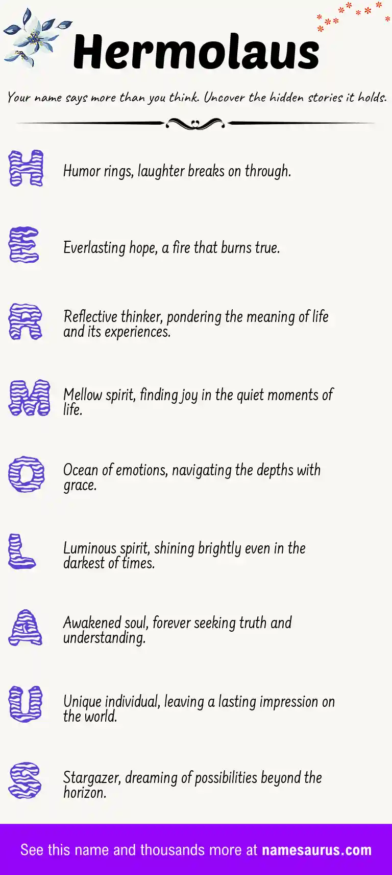 Acrostic poem about Hermolaus.