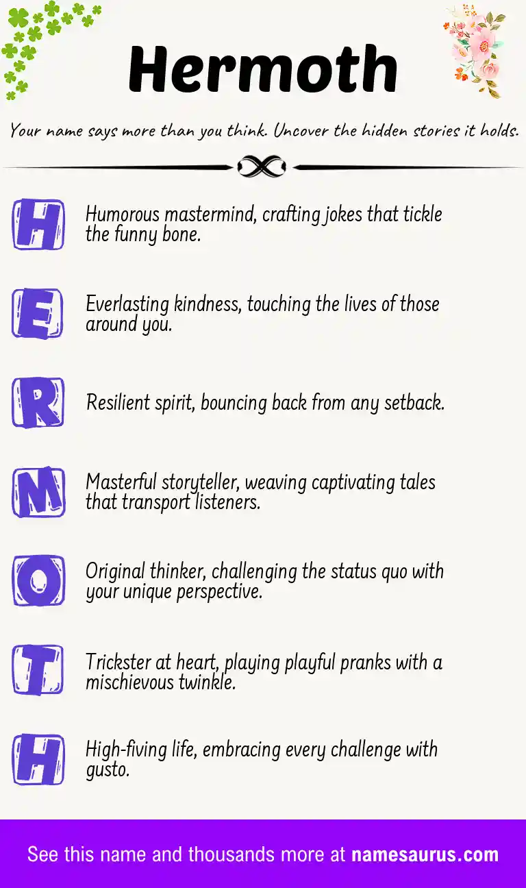 Acrostic poem about Hermoth.
