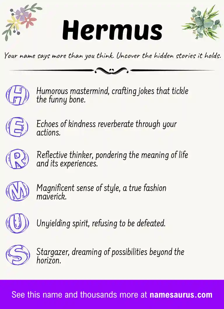 Acrostic poem about Hermus.