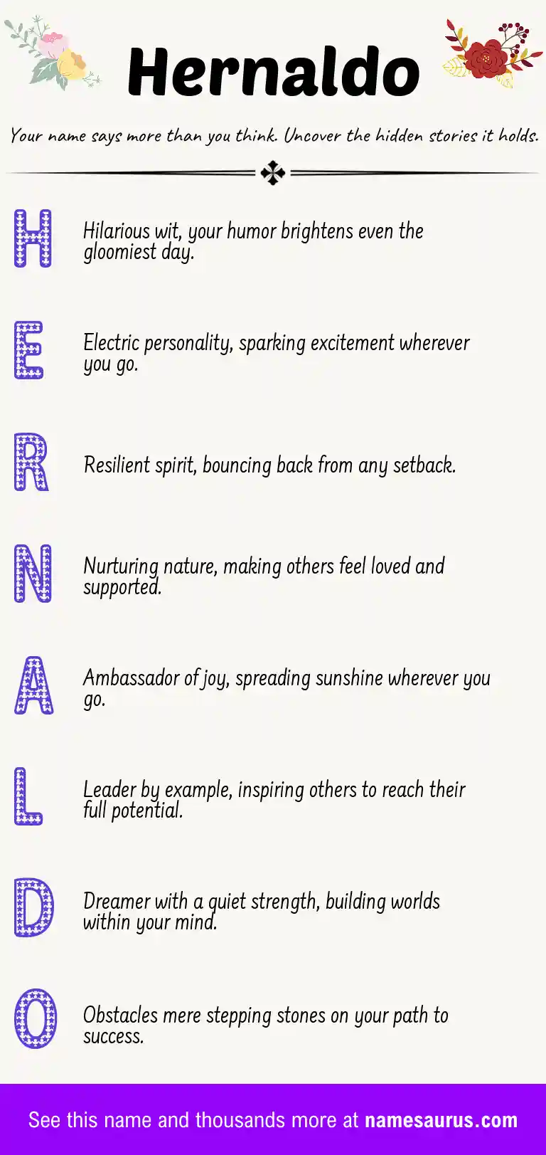 Acrostic poem about Hernaldo.