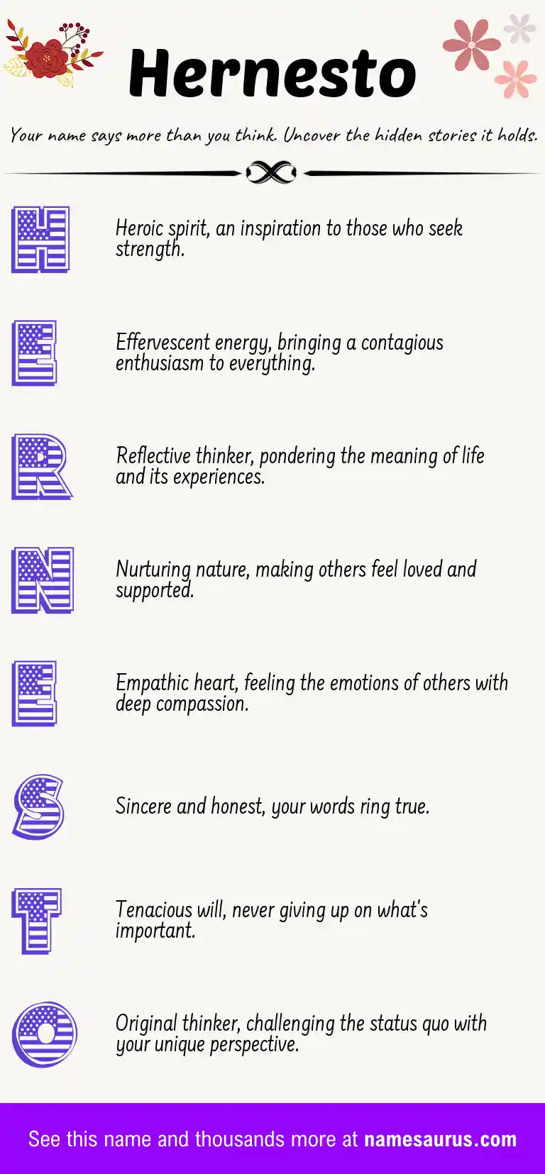 Acrostic poem about Hernesto.