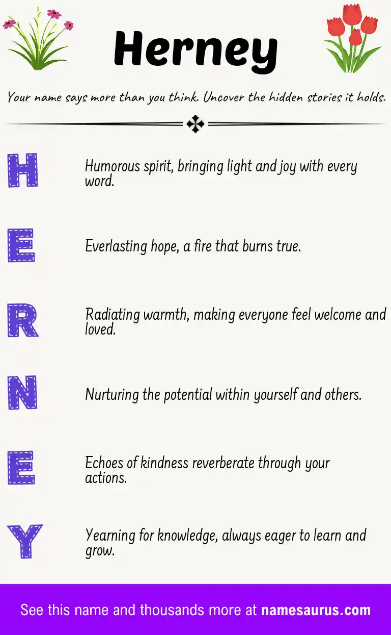 Acrostic poem about Herney.