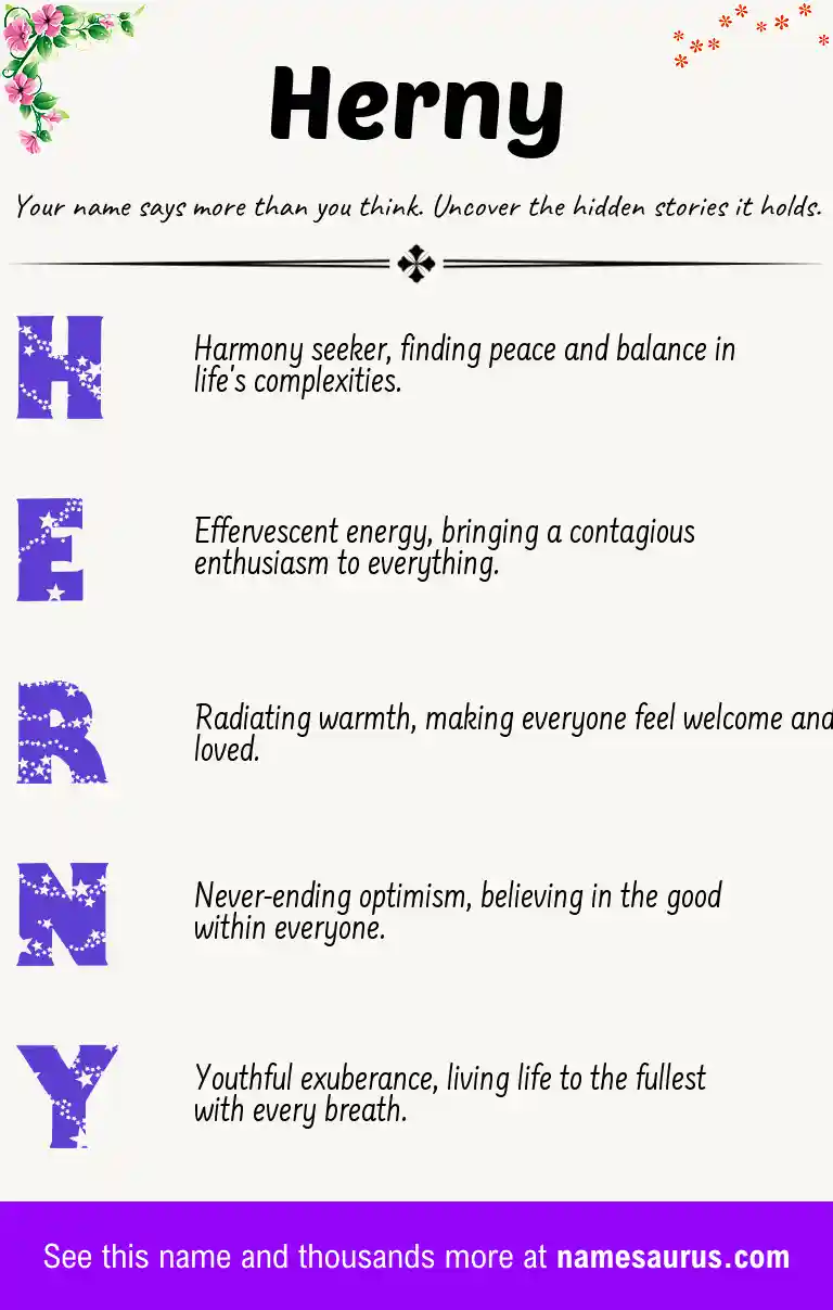 Acrostic poem about Herny.