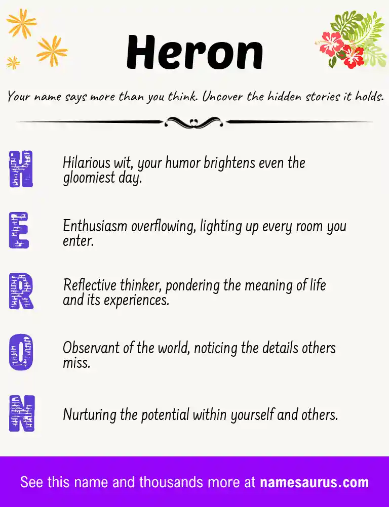 Acrostic poem about Heron.