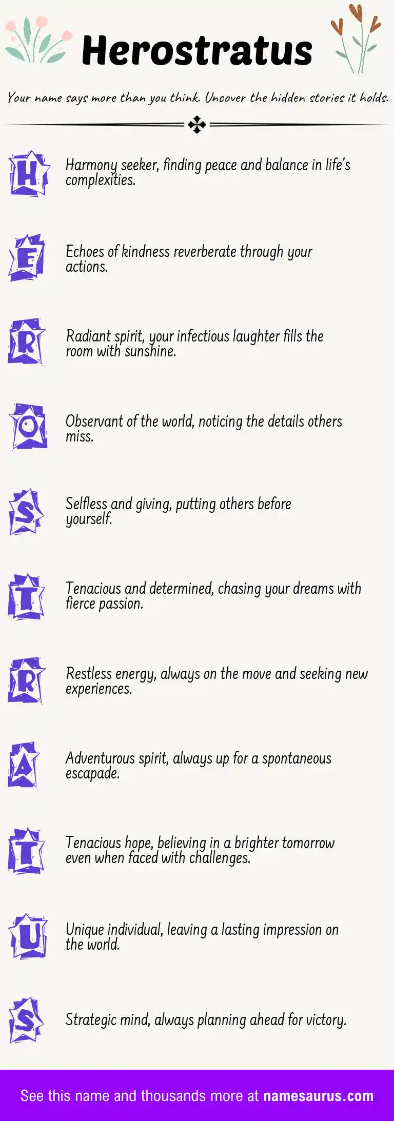 Acrostic poem about Herostratus.