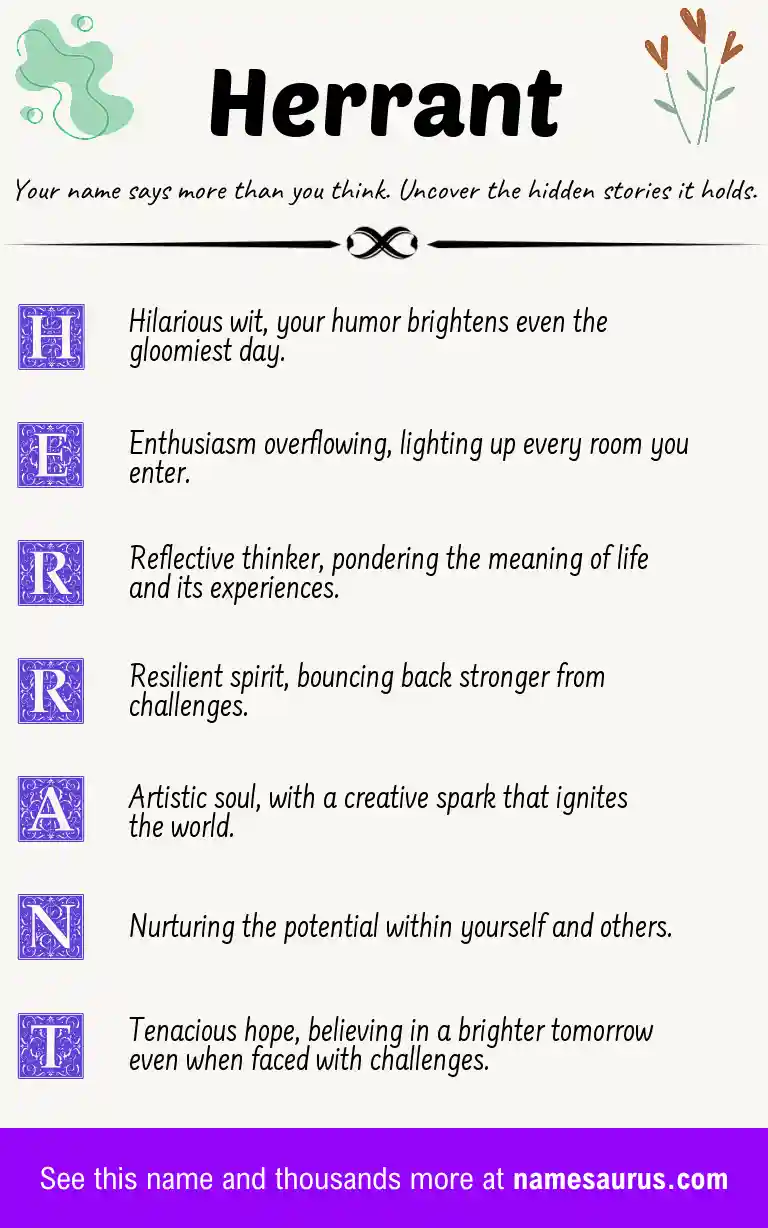 Acrostic poem about Herrant.